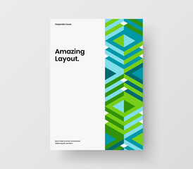 Colorful front page A4 vector design template. Clean mosaic shapes brochure concept.