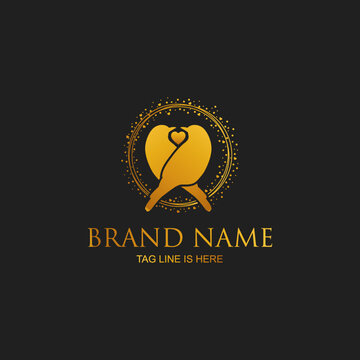 Love bird logo. Wedding photography, event management, event planner related company logo.