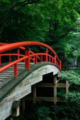 ancient bridge TAIKOBASHI on Ghibli-style in Ikaho, Gunma | 赤い太鼓橋・伊香保