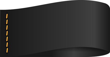 Black paper tag label ripped torn cut edges isolated background