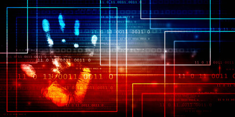 Fingerprint Scanning Technology Concept 2d Illustration