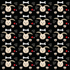 Obraz premium Dog seamless pattern background
