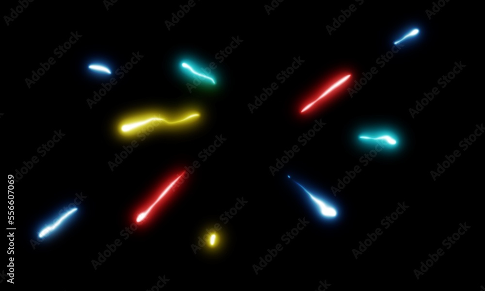 Poster Abstract dynamic lines in neon design style