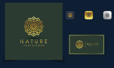 Floral logo. Flower icon. Floral emblem. Cosmetics, Spa, Beauty salon, Decoration, Boutique logo. Luxury, Business, Royal Jewellery, Hotel Logo. Interior Icon