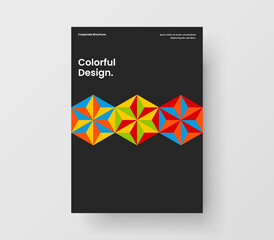 Fresh poster A4 vector design illustration. Isolated geometric pattern corporate brochure template.