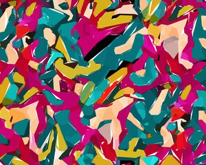Colorful camouflage safari pattern. Illustration for wallpaper, fabrics, wrappers, postcards, greeting cards, wedding invitations, banners, web.