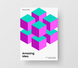 Fototapeta premium Minimalistic mosaic tiles annual report concept. Amazing company brochure design vector layout.