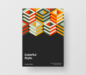 Isolated geometric hexagons brochure concept. Multicolored company cover design vector illustration.