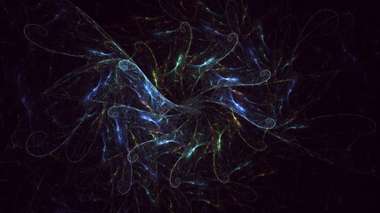 3D rendering abstract colorful fractal light background