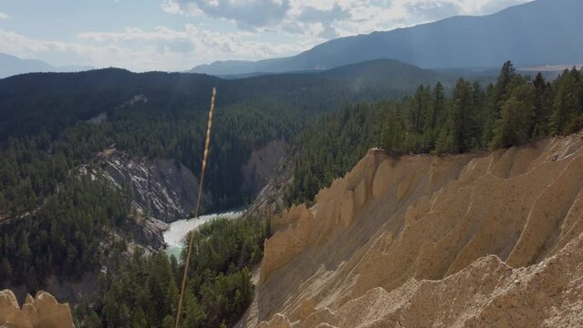 Hoodoos Mountain range toby creek Invermere British Columbia pan