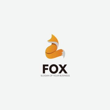 fox logo design gradient color icon