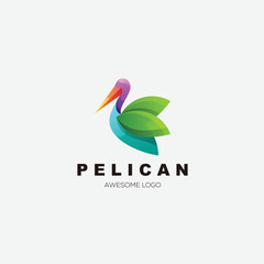 pelican logo gradient design template