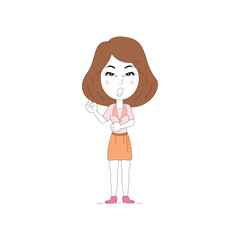 The Corporate woman is angry vector clip art isolated on white background.