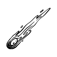 meteor with fire tail illustration