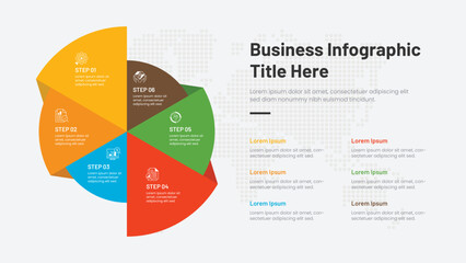 Business Infographic Presentation With 6 Steps