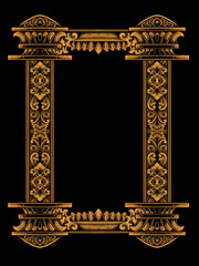 classic style luxury engraved frame vector design for elements, editable color