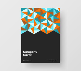 Trendy geometric shapes journal cover layout. Modern booklet A4 design vector illustration.