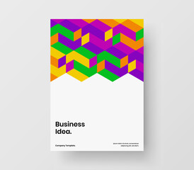 Multicolored cover design vector concept. Minimalistic geometric shapes front page illustration.