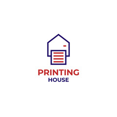 Flat printing house logo design vector template illustration
