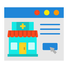 Online Pharmacy Flat Icon