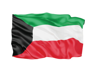 Obraz premium 3d Kuwait flag national sign symbol