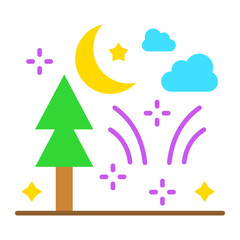 Night Flat Icon