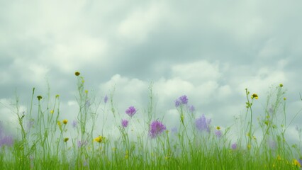 Fototapeta na wymiar Nature background with wild flowers, Cosmos flower fields