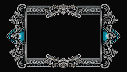 luxury greeting card vector design with classic style engraved ornament for elements, editable color