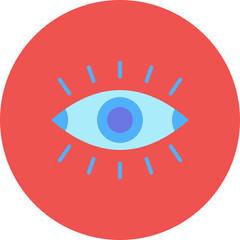 Eye Multicolor Circle Flat Icon
