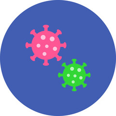 Virus Multicolor Circle Flat Icon