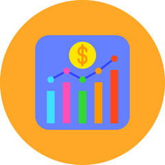 Stock Exchange App Multicolor Circle Flat Icon