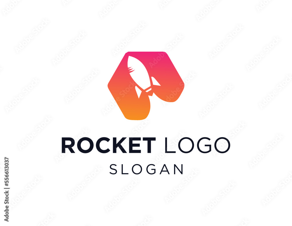 Poster logo about rocket on a white background. created using the coreldraw application.