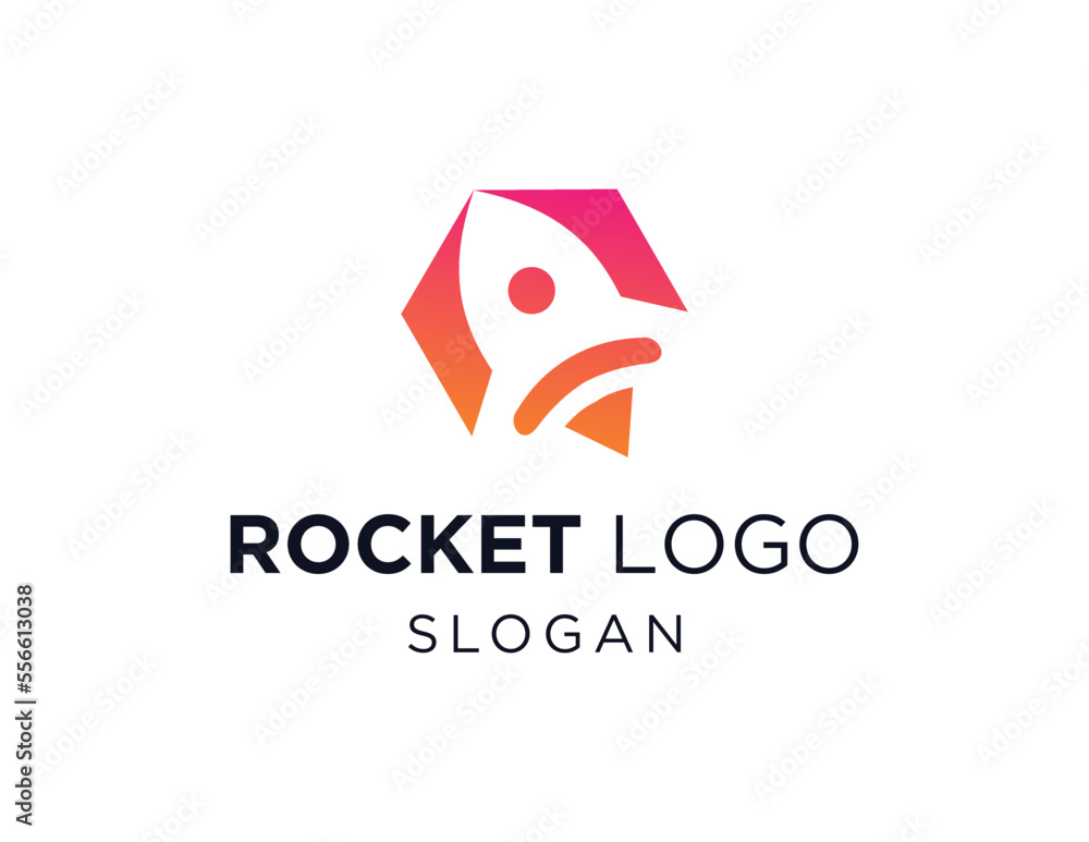 Poster logo about rocket on a white background. created using the coreldraw application.