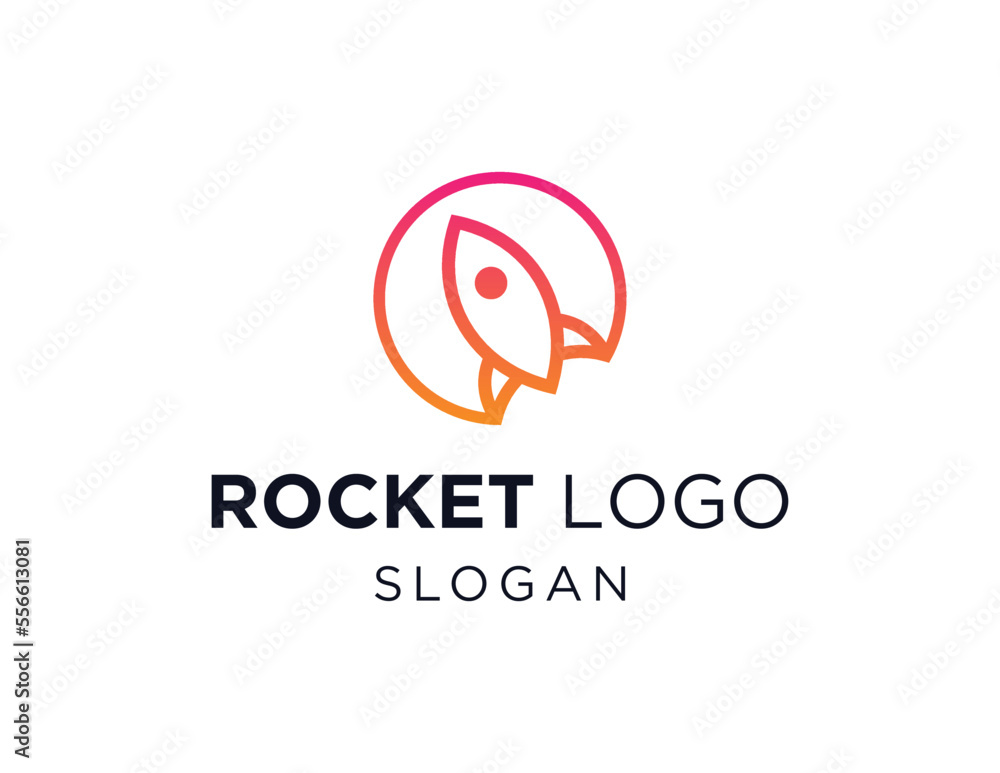 Poster logo about rocket on a white background. created using the coreldraw application.