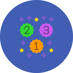 Countdown Multicolor Circle Flat Icon