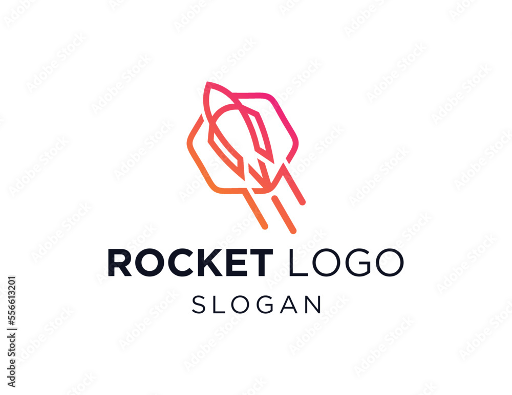 Poster logo about rocket on a white background. created using the coreldraw application.