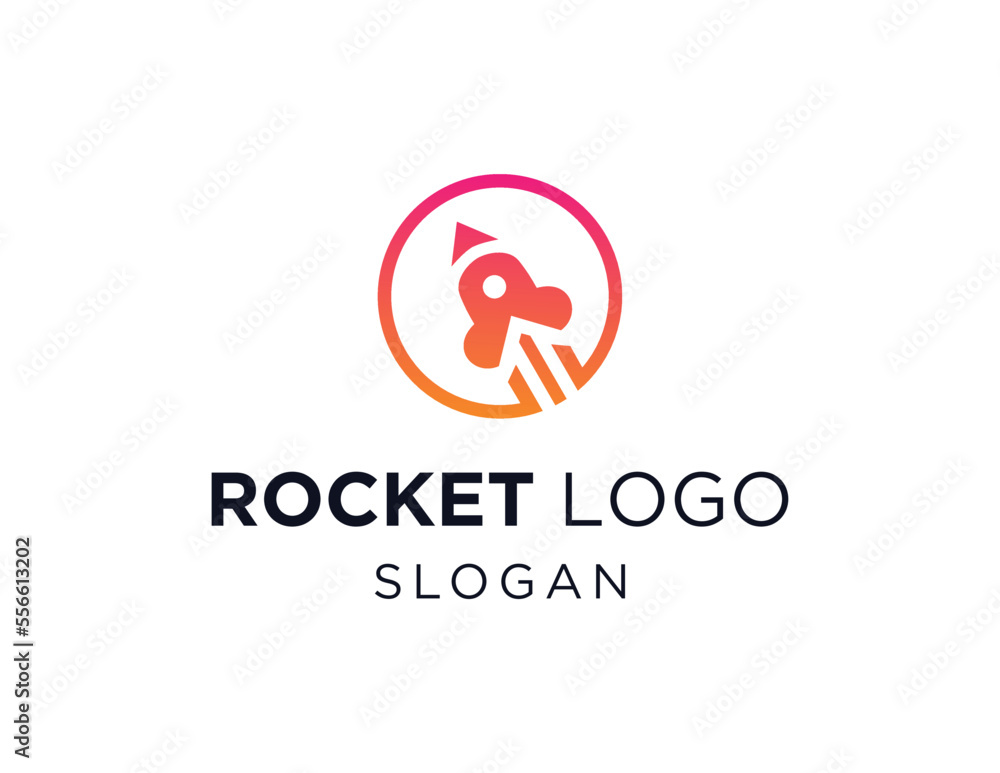 Poster logo about rocket on a white background. created using the coreldraw application.
