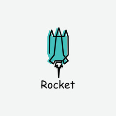 rocket logo design space icon line art image