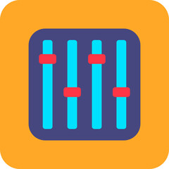 Equalizer Multicolor Round Corner Flat Icon