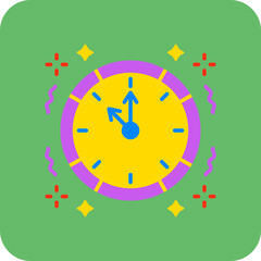 Clock Multicolor Round Corner Flat Icon