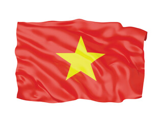 3d Vietnam flag national sign symbol