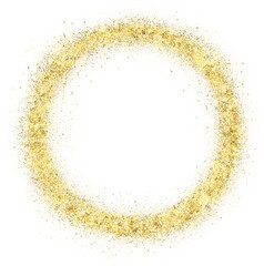 Sparkling circle golden frame