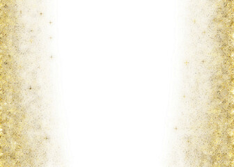 Decorative falling gold glitter border