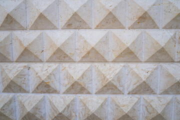 Marble pyramid or Triangle stone that High relief to decoration on  wall backgrounds and textures.