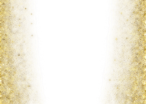 Decorative falling gold glitter border