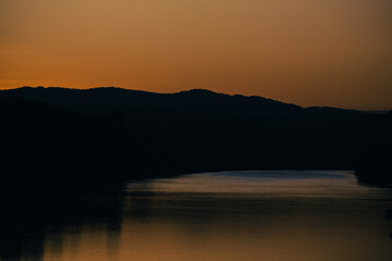 Fototapeta premium Colourful sunset over the Daintree river at Humbug Reach lookout, Queensland. 