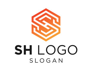Logo about SH Letter on a white background. created using the CorelDraw application.