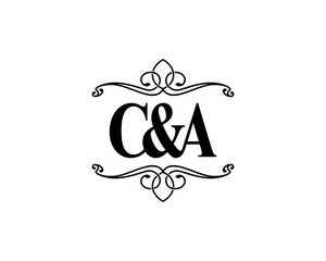 Letter C&A With Ornament Frame Logo Design 021