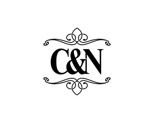 Letter C&N With Ornament Frame Logo Design 021