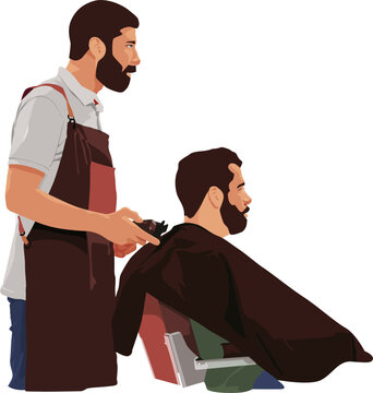 Barberman Serving The Customer